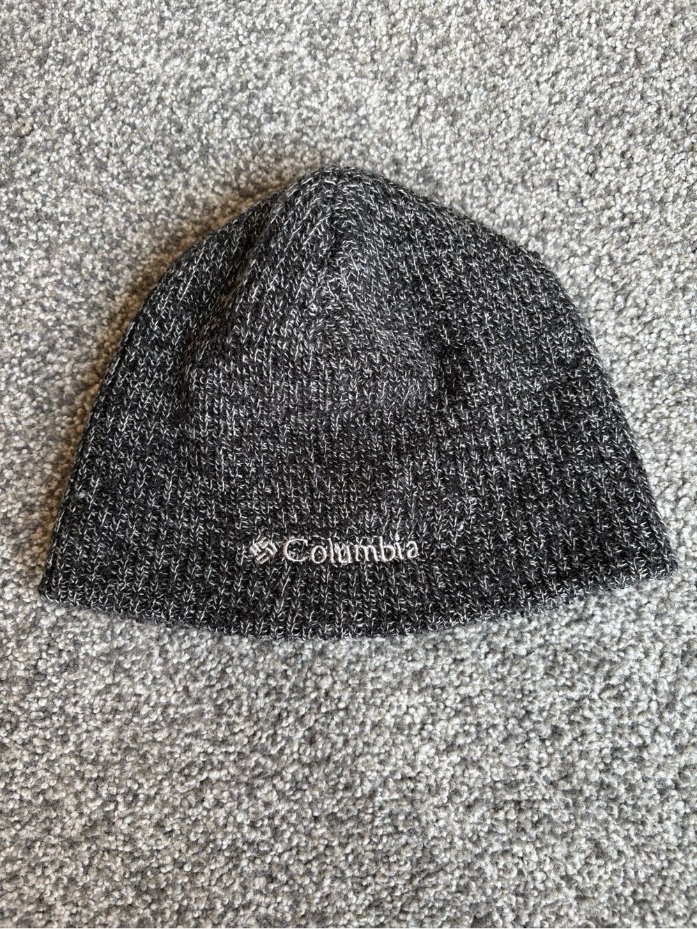 Columbia Whirlibird Grey Knit Cap Beanie White Logo Winter Fall - One SIze